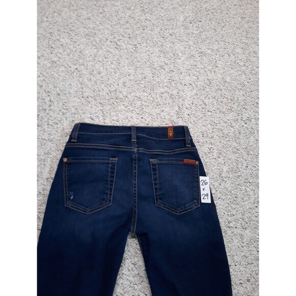 26  7 For All Mankind The Mid-Rise Skinny Dark Wash - Picture 4 of 8